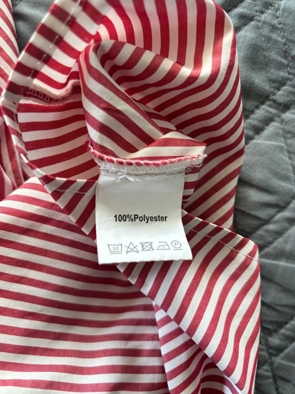 Red Striped Ruffle-Trim Women's Top - Picture 10 of 10